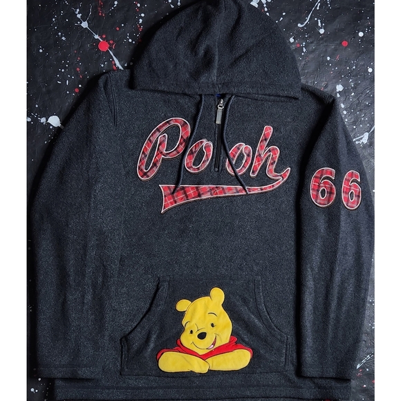 Disney vintage retro women's Winnie the Pooh graphic sewn fleece pullover size L - Picture 2 of 7